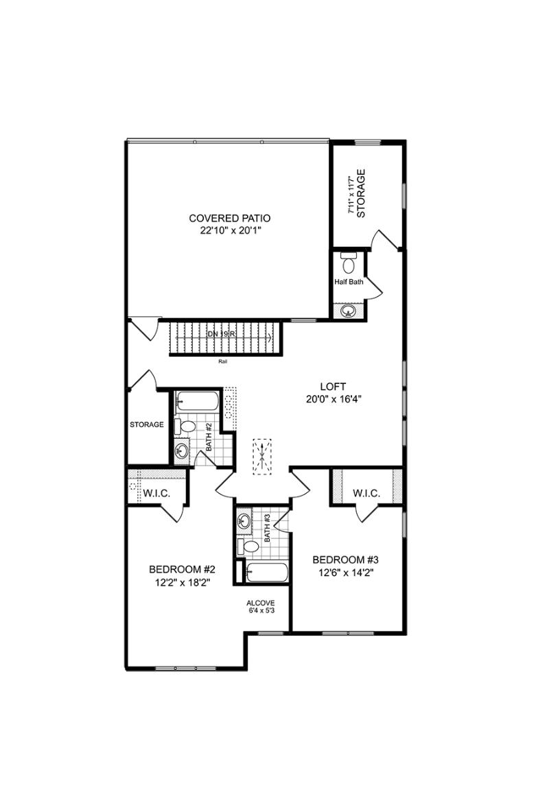 Second floor of the available Mew Townhome at Ruisseau in Woodstock GA